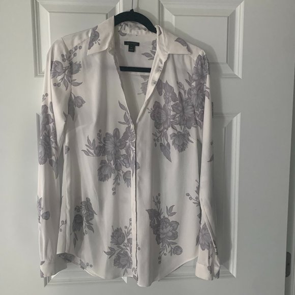 Tall Floral Essential Button Down Blouse - Picture 1 of 4